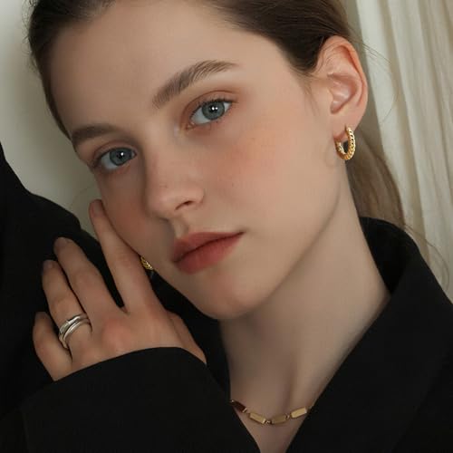 Eloqueen 14K Gold Earrings for Women Twisted Gold Hoop Earrings Hypoallergenic Earring for Women Trendy Lightweight Golden Earring Hoops 20mm2