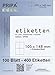 Produktbild 400 Etiketten 105 x 148 selbstklebend auf insgesamt 100 Blatt DIN A4, allround-Qualität weiss