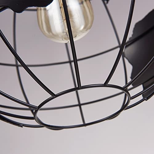 Sunny Lingt S-2019 Globe Pendant Light Fixture, Vintage Ceiling Lights Industrial Flush Mount Cage Suspend Lamp Shade World Map Metal Cage 1M Hanging Chain Chandeliers thumb #6