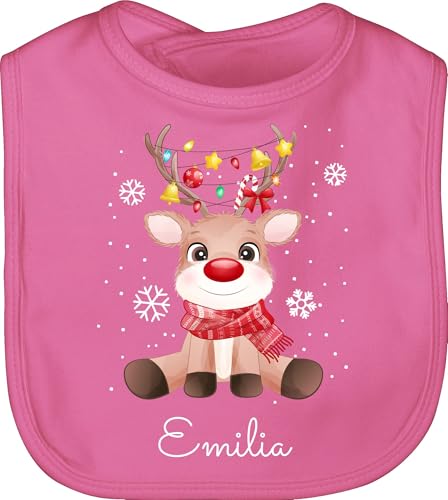 Baby Lätzchen - Geschenke - Süßes Rentier mit Name Wunschtext I Geschenk...