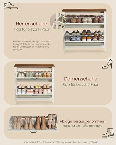 VASAGLE Schuhschrank, 2 Klappen, für 14-16 Paar Schuhe – Ansicht 6