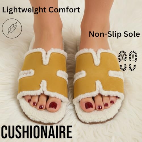 CUSHIONAIRE Voyage Cutout Strap Slides for Women, Slip On Summer Flats, Trendy Footwear, Comfortable Vacation Style Sandals for Women 2025, TAN 11 by CUSHIONAIRE - Used condition - Image 6