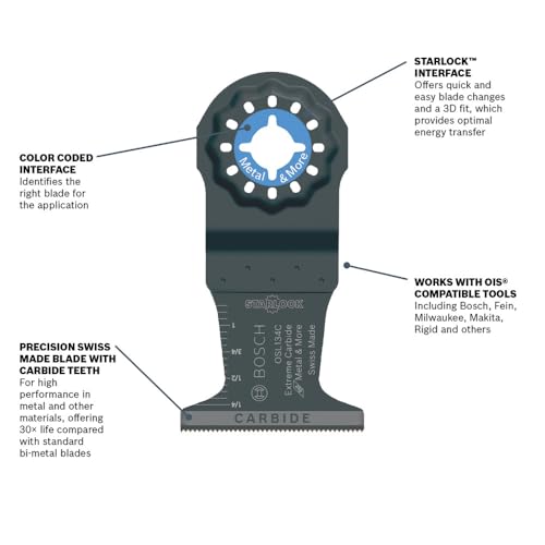 Image of Bosch OSL134C 1-3 /4 in. Starlock Oscillating Multi Tool Carbide Plunge Cut Blade