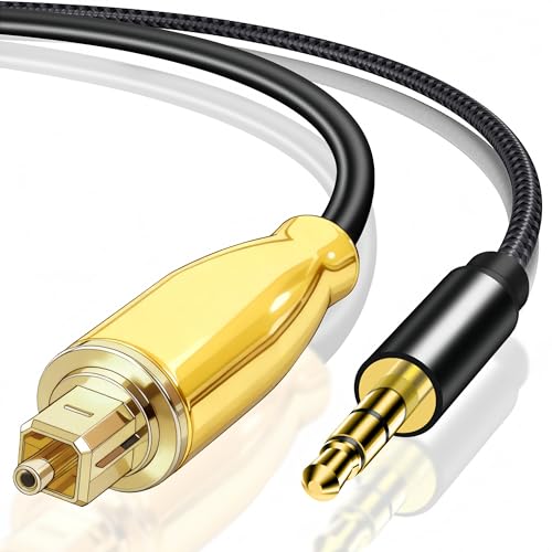 192KHz DAC Optical to 3.5mm Converter Optical Audio Cable to AUX Cable Adapter Digital to Analog Audio Converter for HDTV DVD Set-top Boxes Out to Speaker Audio Mixer(Unidirectional O-ptical to AUX)