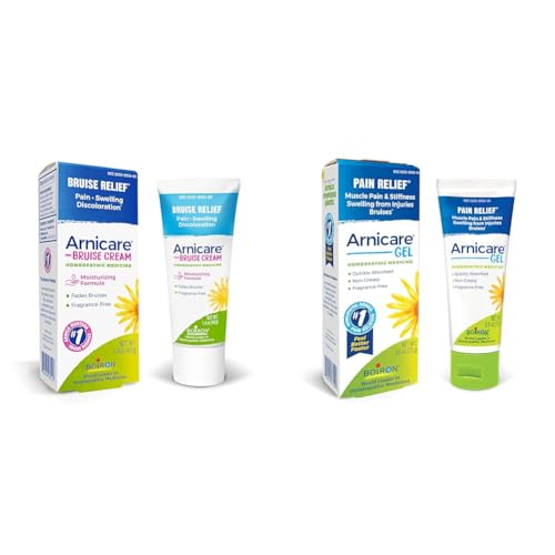 Boiron Arnicare Bruise Cream for Pain Relief from Bruising and Swelling or Discoloration & Arnicare Gel for Soothing Relief of Joint Pain, Muscle Pain, Muscle Soreness