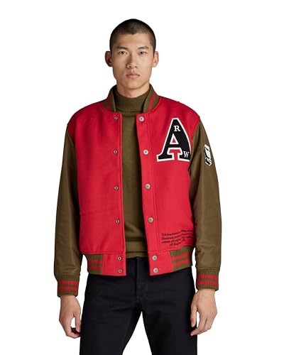 G-Star Raw Varsity Jacket, Chaquetas Para Hombre, Rojo Dk Flame D23653-D420-8050 , Xl G-Star Raw Varsity Jacket, Chaquetas Para Hombre, Rojo Dk Flame D23653-D420-8050 , Xl