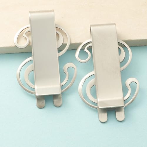 5 Pcs Creative Metal Money Clip,Stainless Steel Dollar Sign Money Clips Credit Card Holder Wallet4