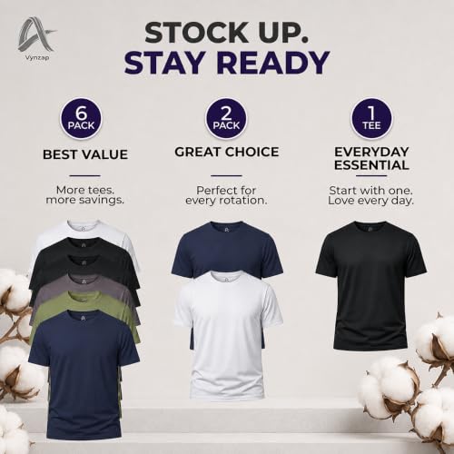Image of Men's 100% Cotton Crew Neck T-Shirt Regular Fit Short Sleeve Tee