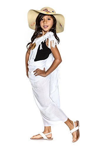 Girls Embroidered Solid Color Sarong3