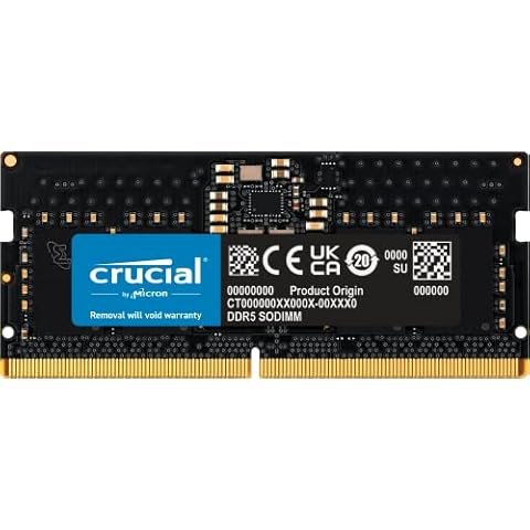 Crucial RAM 8GB DDR5 4800MHz CL40 CT8G48C40S5 Cover