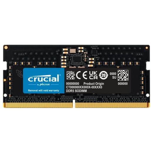 Crucial RAM 8GB DDR5 4800MHz CL40 Memória para Notebook CT8G48C40S5