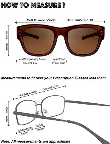 Image of The Fresh High Definition Polarized Wrap Around Shield Sunglasses for Glasses - Leather Eyeglasses Case
