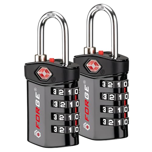 Forge Travel Lock,TSA Approved Luggage Locks for Air Travel, Gym Lockers, School Lockers, Pelican Cases, Gun Case, Easy Read Dials, Durable Alloy Body