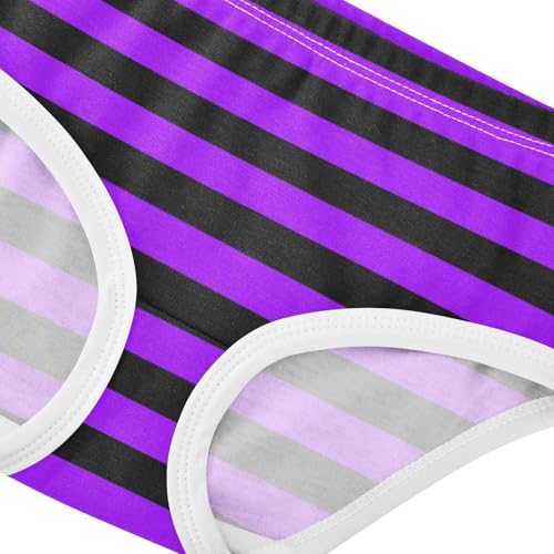 Black Purple Stripe Toddler Girls's Underwear 2T4