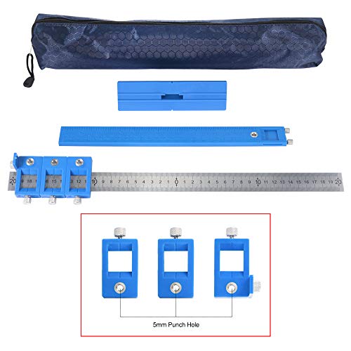 Cabinet Hardware Jig Template, Punch Locator Tool, Drawer Hole Locator Drill Guide Template Wood Drilling Dowelling for Installation Of Handles, Knobs on Doors and Drawer Pull, Inch and Metric