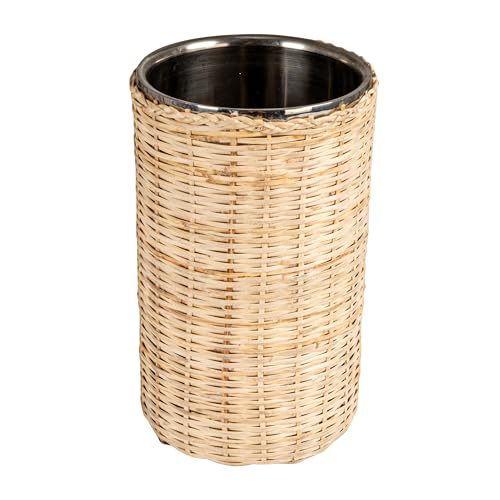Bloomingville, Natural 1-Quart Stainless Steel Rattan Wrapped Bottle Chiller, 5
