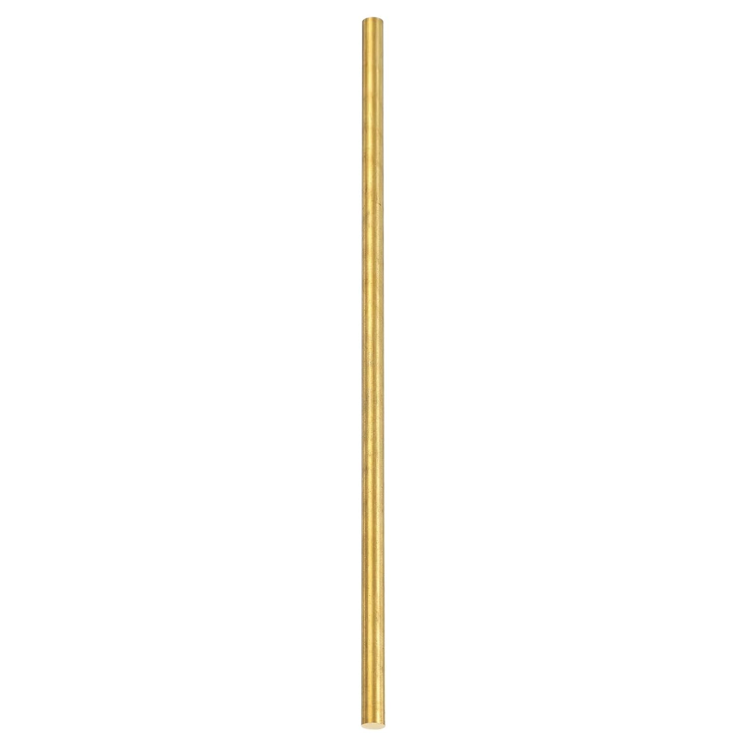 PATIKIL 2 Pcs Round Brass Rods, 6mm Dia. 12cm / 4.72 Inch Length H59 Brass Bar Solid Metal Rods for DIY Crafting Jewelry Plating Repairing Science Class, Brassy