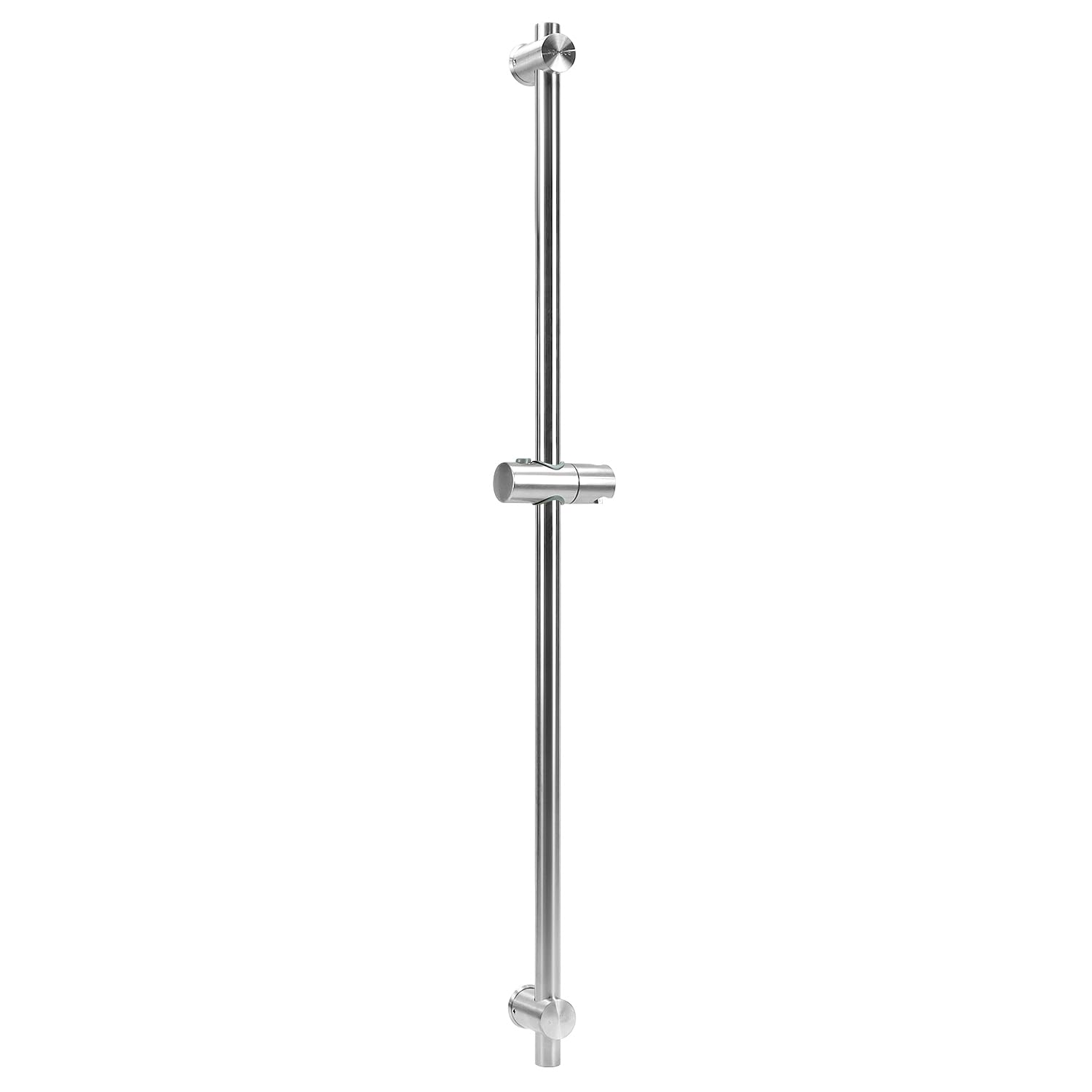 Qwork Silver Qwork® 39 Inch Adjustable Shower Riser Rail With Sliding Shower Head Bracket, 304 Stainless Steel Brushed Finish Shower Rail Kit (100 Cm)