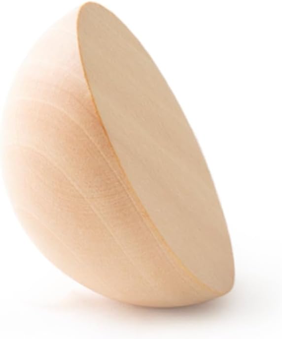 10 Pcs, 3" Split Wood Balls - 1-1/2" Thick