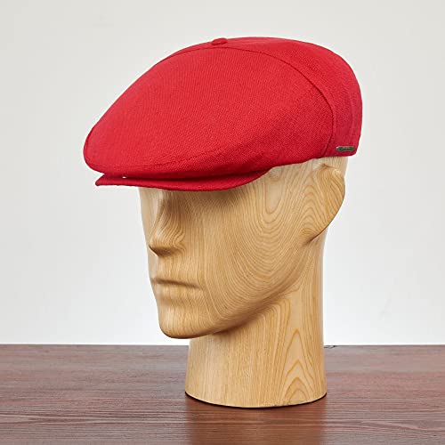 Sterkowski Swede Cap | 100% Linen Flat Cap For Men And Women | Flat Caps Hats For Men Newsboy Hats For Men Duckbill Hat Flat Cap Irish Hats For Men Cabby Hats For Men Caby Hats 58 Cm Red #TOP3