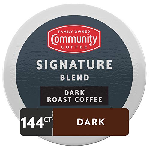 image for Community Coffee Signature Blend 144 Count Coffee Pods, Dark Roast, Co