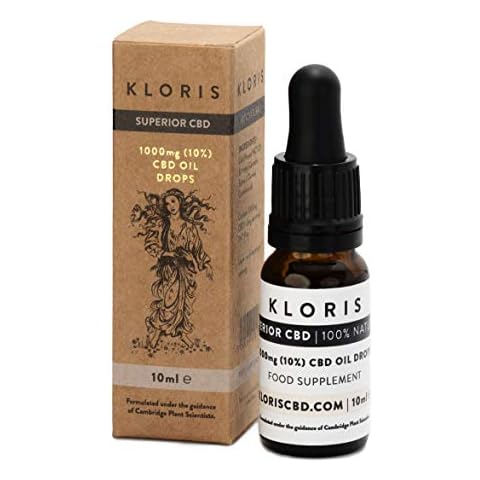 KLORIS 1000mg CBD Oil Drops, Natural Flavour, 10 ml (High Strength 10% CBD) Cover