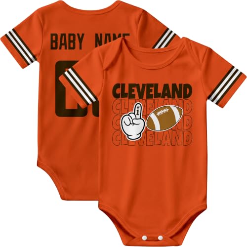 Image of KREDE Baby Clothes Custom Name Bodysuit for Baby Boy Gifts | Short Sleeves Bodysuit with Custom Number Name