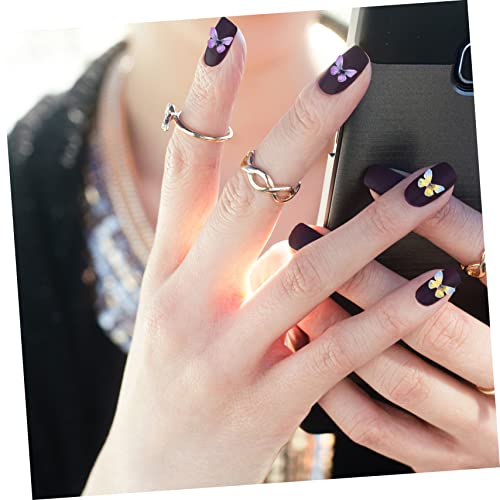 FRCOLOR 3 Caixas Borboleta Decoração De Unhas Strass Flatback Strass Cristal 3D Strass Unhas Encanto