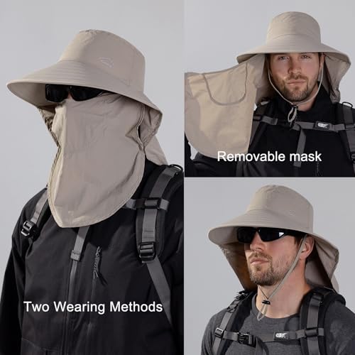 Image of Sun Hat for Men Women with Neck Flap,UPF 50+ UV Protection Fishing Hat
