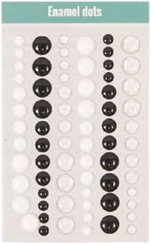 Craftelier - Enamel Dots Black and White | Mini Self-Adhesive Stickers with Pearlescent Finish for Scrapbooking and Crafting Projects | Includes 72 Coloured Pieces