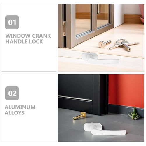 Manijas para ventana abatible de aluminio Veemoon con pestillo integrado en juego de 2 unidades 8