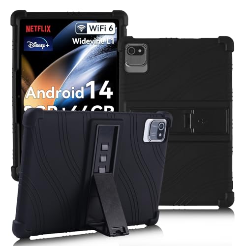 ATOOZ for HotLight C10 Tablet Case 10.1 inch 2025,Soft Silicone Kids Case for Ainmel/Hyjoy/Byxsb/Hakaug/Kotsren C11 10.1 inch Tablet with Stand (Black)