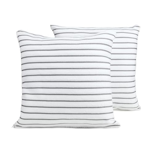 Towel Pillow Cover, 17.7x17.7, 100% Cotton Terry, Concealed Zipper, Gray