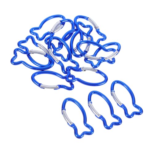 GRIRIW 15Pcs Carabiner Clips Durable Fish Shape Snap Buckles for Outdoor Activities Lightweight Hook Clips for Camping Hiking and Climbing Adventures