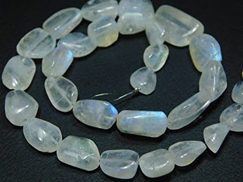 Pierre de lune arc-en-ciel en fil de pépites pour créer vos bijoux de lithothérapie