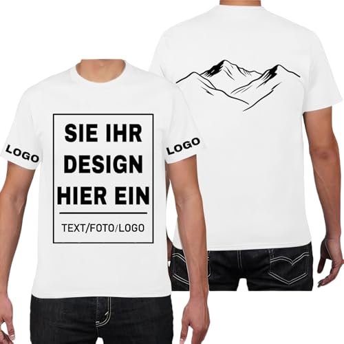 T-shirt photo personnalisable, t-shirt d'été à manches courtes pour des idées d'impression d'image, cool, confortable et décontracté., Blanc., L