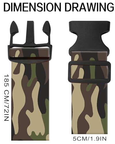 Image of Luggage Straps for Suitcases, Adjustable Travel Belt, Durable Wide Luggage Strap, Cute Suitcase Strap Identifiers with Buckle, Bag Straps for Luggage, Classic Camouflage