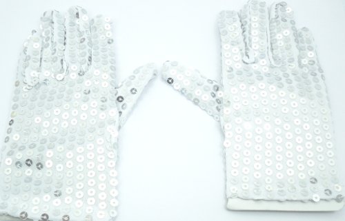 Yabber Michael Jackson Costume Gloves [Child Size] Dress Up / Dance / Ice Skating / Party - Sparkling Sequin Gloves [Best for Ages 5 - 10]