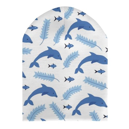 Cute Animal of Dolphin Pattern Kids Beanie Hat for for Girls Boys Children Cap Winter Knitted Chemo Cancer Headwear Accessories Gifts Decoration Black3