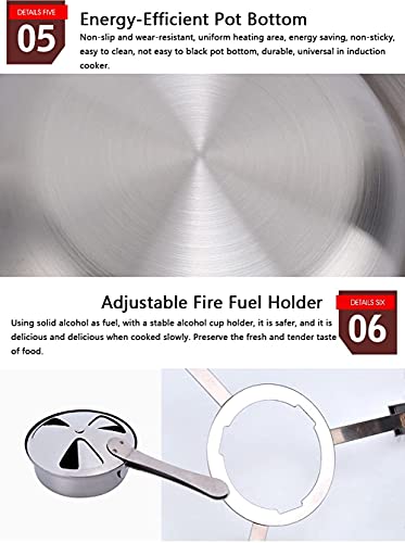 hyywmgx Chafing Dish Full Size, Edelstahl rundes Chafer Dish Set Catering Party Events Buffetwärmer Set mit Speisepfanne… – Bild 7