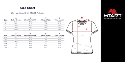 Start Patricia Turniershirt Damen – Kurzarm Reitshirt mit Spitze & Stehkragen – Atmungsaktive Turnierbluse für Reiten & Wettbewerb (Weiß, S)