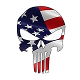 Punisher Skull American Flag 2 OriginalStickers0653 Set of Two (2X) Stickers , Laptop , Car , Truck , Size 4 inches on Longer Side