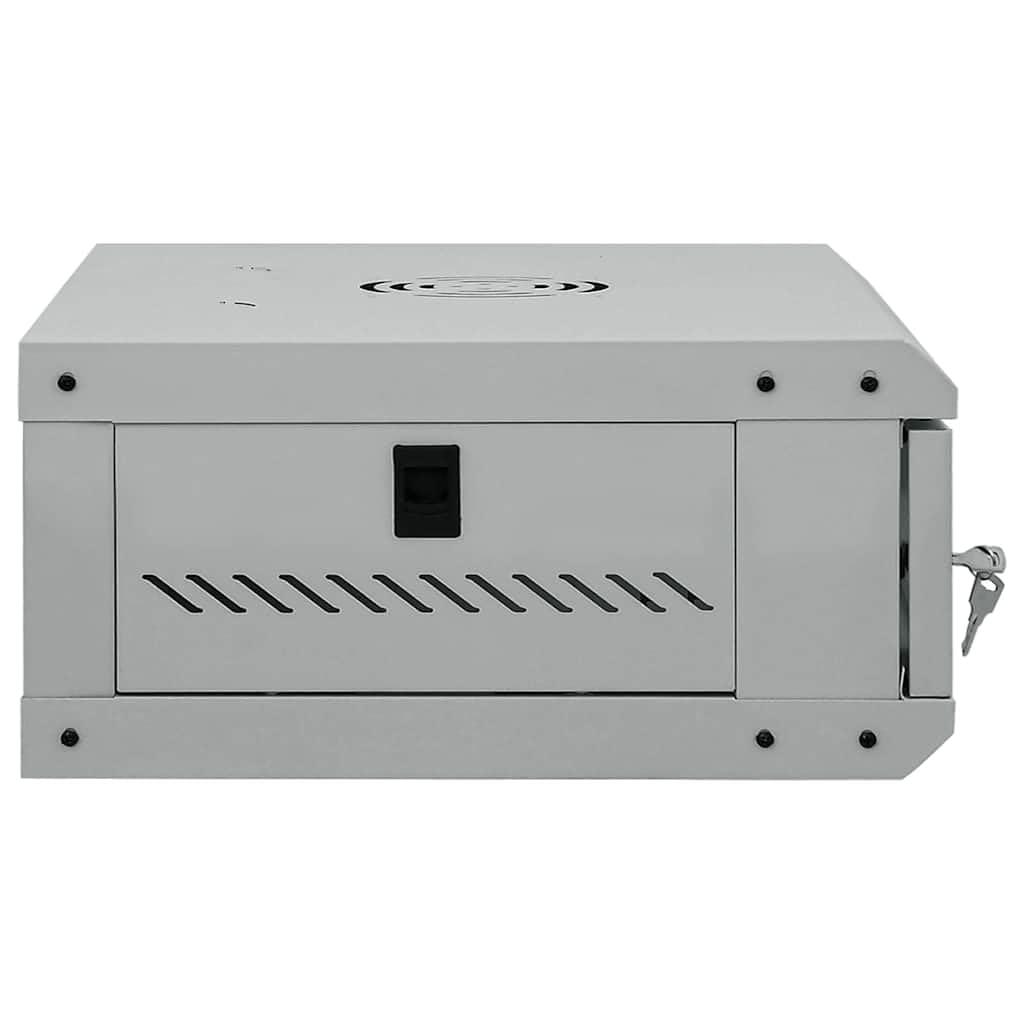 Armadio da parete per tecnologia di rete 53 x 45 x 21 cm, armadio server da parete in acciaio con anta in vetro di sicurezza, grigio