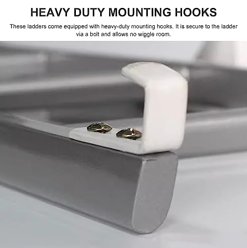 Escalera corta de metal H H para literas de dormitorio con ganchos 7
