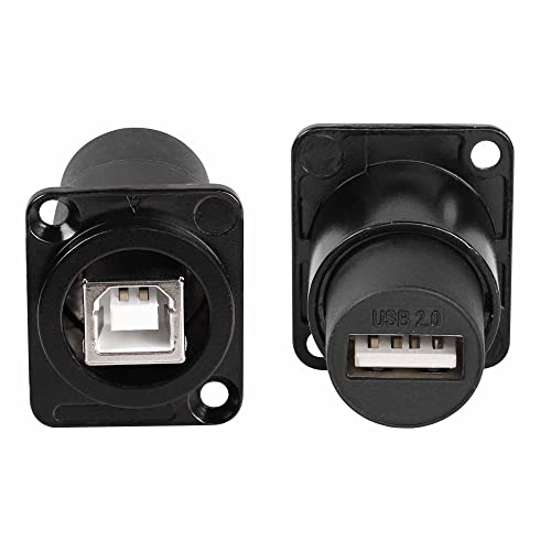 QIANRENON USB B to USB A Panel Mount Feedthrough Adapter USB B Female to USB 2.0 Female Printer Data Connector - Image 2