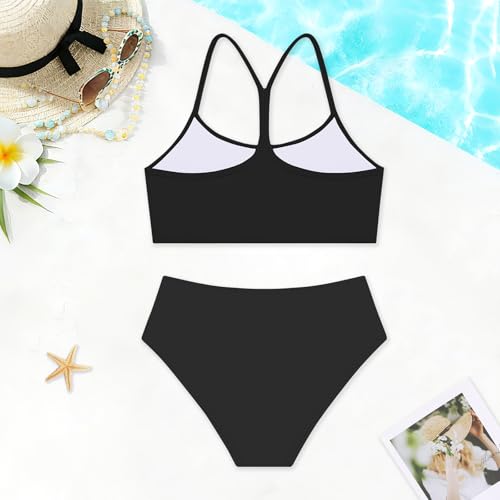 Image of Weixinbuy Girls Swimsuits Bikini Set Kids Bathing Suit Bikini Top Bottom 2Pcs Teen Girls' Swimwear Set