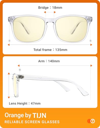 Image of TIJN Gaming Glasses Blue Light Blocking Glasses for Women Men Nerd Eyeglasses Screen Fatigue Anti UV Glare (Transparent(Gaming Glasses))