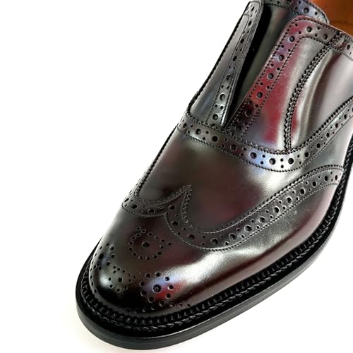 GAUDINO Brown Leather 10 D Men's Dress Wingtip Brogue Welted Loafers (Salvatore3