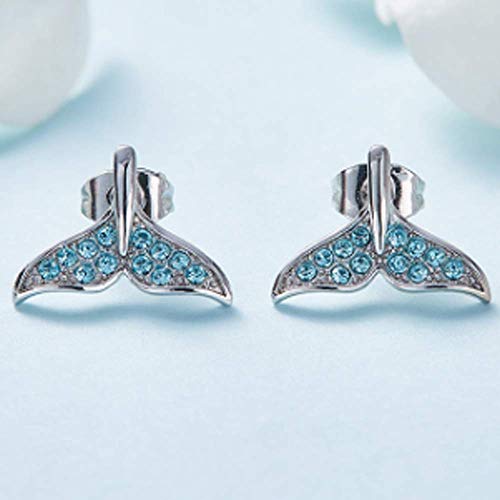 Y.m.evergreen Fishtail Rings 925 Sterling Silver Mermaid Tail Ring Adjustable Fit For Any Finger With Peal For Women & Girls Ch6803 (Fishtail Earring) #TOP1