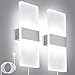 Lightess Modern Wall Sconces Plug in, 12W Up Down LED Wall Lights Acrylic Wall Lamp for Living Room Bedroom Corridor, Cool White, Set of 2